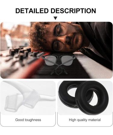 Minkissy Silicone Glasses Bracket Holder Set - Anti-Slip Ear Hooks for Sunglasses | Comfort & Style - Black & White - Buy Online on GoSupps.com