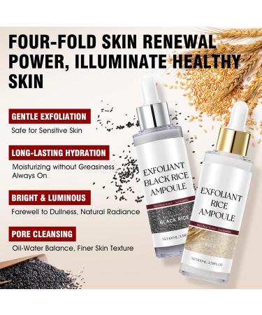 SHOPPGO Peel Shot Glow rice ampoule Duo peeling face rice scrub ampoule facial peeling Black and White Rice Exfoliant thoroughly cleanses the pores and improves rough skin 2 x 100 ml - Buy Online on GoSupps.com