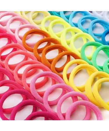100PCS Seamless Nylon Hair Ties for Women, Girls, Toddlers & Kids - No Crease Elastic Hair Bands (4CM) - Ponytail Holders for Thin Hair - Buy Online on GoSupps.com