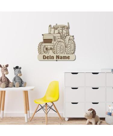 Personalized Tractor Wall Sign | Custom Wooden Decoration with Name & Optional Lighting - Perfect Gift - Buy Online on GoSupps.com
