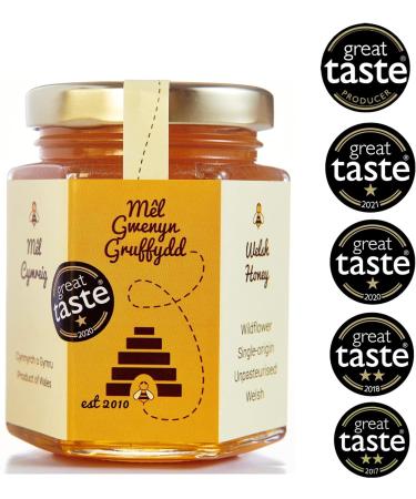 Pure and Natural Honey Single Origin By M l Gwenyn Gruffydd Honey | Local Welsh Wildflower Unpasteurised | 227g Glass Jar | Pure Natural Honey | Raw Welsh Honey | Wildflower Honey - Buy Online on GoSupps.com