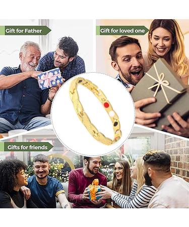 Ryaupy Stainless Steel Titanium Magnetic Bracelet for Men & Women - Gold Magnetic Bangle Jewelry - Buy Online on GoSupps.com