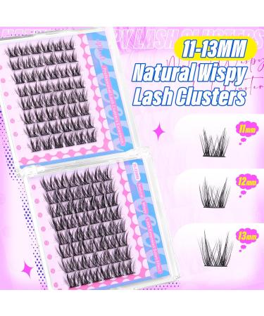 Buy Wispy Lash Clusters - 10-13mm CC Curl Eyelash Extensions | 96 Pcs Natural Look Eyelash Clusters by Pleell - Buy Online on GoSupps.com