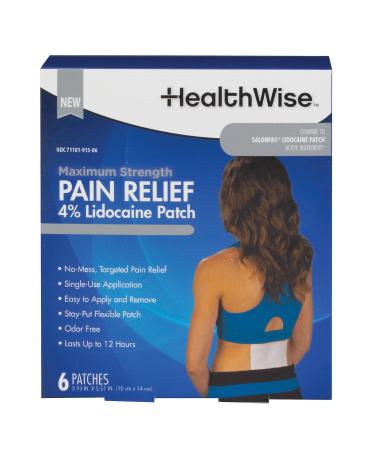 HealthWise Maximum Strength Pain Relief 4% Lidocaine Pain Relief Patch - Buy Online on GoSupps.com