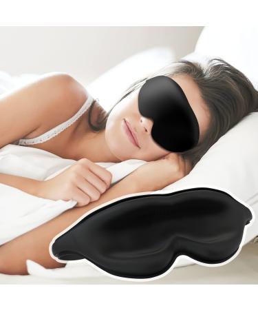 BORINGBULL Sleep Mask for Men Women Blackout Eye Mask for Sleeping 3D Contoured Blindfold Soft and Comfortable Night Eye Mask Eye Cover with Adjustable Strap Sleep Deeply Anywhere Anytime