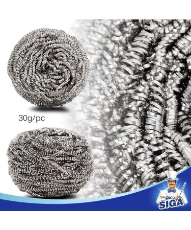 Mr. Siga 12 Pack Stainless Steel Pop Cleaner Sponge Brush - Kitchen Scourer & Spiral Cleaning Tool for Pots - 30g Each - Buy Online on GoSupps.com