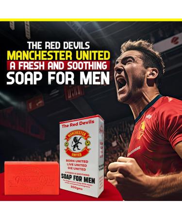 Fresh & Fly Manchester United Mens Soap (300g)- Perfect as a gift for supporters of Manchester United Man United Gifts for Men. - Buy Online on GoSupps.com