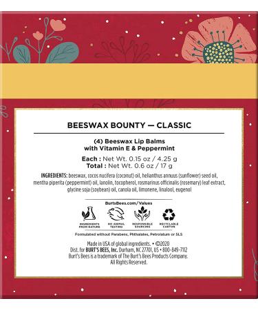 Burt's Bees Holiday Gift Set - 4 Classic Beeswax Lip Balms for Stocking Stuffers - Buy Online on GoSupps.com