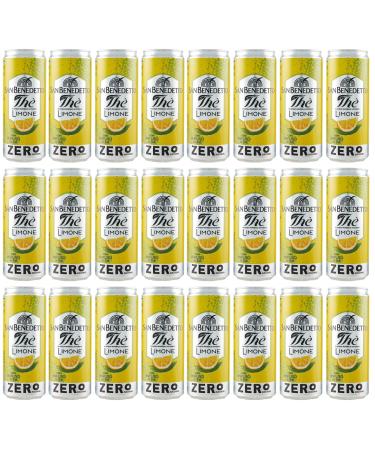 San Benedetto Th Limone Zero Lot de 24 boissons rafra chissantes sans alcool th glac au citron sans sucre 330 ml