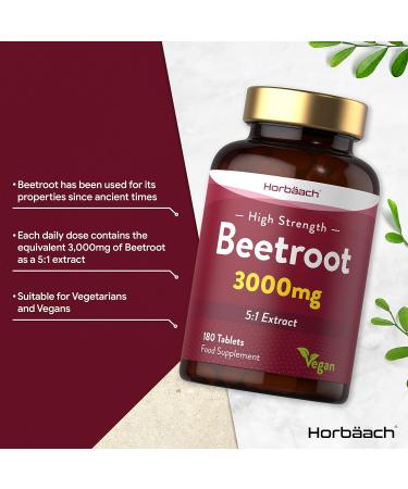 Beetroot Tablets 3000mg | High Strength Blood Pressure & Digestion Support | Nitric Oxide Superfood | 180 Vegan Tablets - Buy Online on GoSupps.com