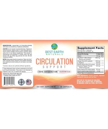 Best Earth Naturals Circulation Supplement - Balanced Formula for Optimal Circulatory Support - 30 Capsules (30-Day Supply) - Buy Online on GoSupps.com