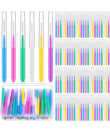 120 Pieces Oral Interdental Brushes Dental Flossing Heads Interdental Brush Toothpicks Flossing Toothpick Cleaners Oral Dental Brushes Floss Cleaning Stick Tool for Men Women 6 Colors 6 Sizes