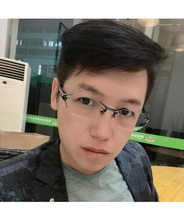 Fashion Rimless Reading Glasses for Men - Blue Light Filter Computer Glasses with Titanium Frame (2.75x) - Buy Online on GoSupps.com