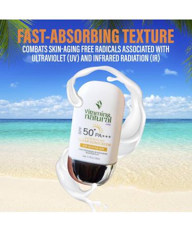 Natural Sunscreen SPF 50 - Non-Greasy Lightweight UVA/UVB Protection for All Skin Types - Water-Resistant Facial Cream 50 ml - Buy Online on GoSupps.com