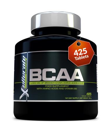 BCAA Tablet 1000mg 425 Tablets 3000mg Daily Serving 141 Day Supply 2:1:1 BCAAs Branch Chain Amino Acids + B6