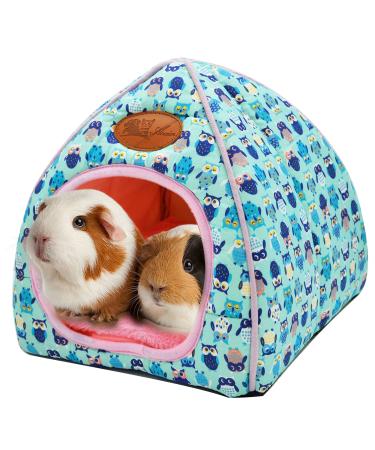 SUPJADE Guinea-Pig Rabbit Hedgehog Bed - Cave Cozy Hamster House Large Hideout for Chinchilla Bearded Dragon Small Animal Guinea Pig Accessories 2#_Blue
