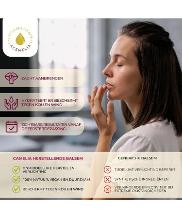 Camelia Cosmetiques SL ACEMELIA 2Pack Repairing Lip Balms 2 x 10 ml Nose and Lips Intense Recovery and Hydration for Dry and Cracked Lips Protection Against Cold and Wind Vegan - Buy Online on GoSupps.com