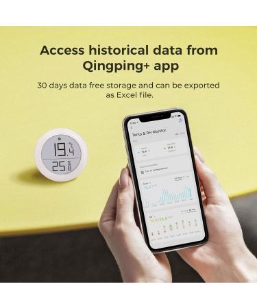 Qingping Thermometer Hygrometer Sensor for HomeKit | Wireless Temperature & Moisture Monitor | iOS Compatible | E-Link Display - Buy Online on GoSupps.com