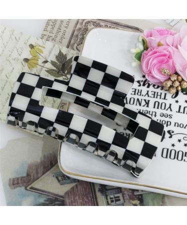 4pcs Checkered Hair Claw Clips - Square Checker Barrettes for Girls & Women | Non Slip Hair Jaw Clips Hair Accessories - Buy Online on GoSupps.com