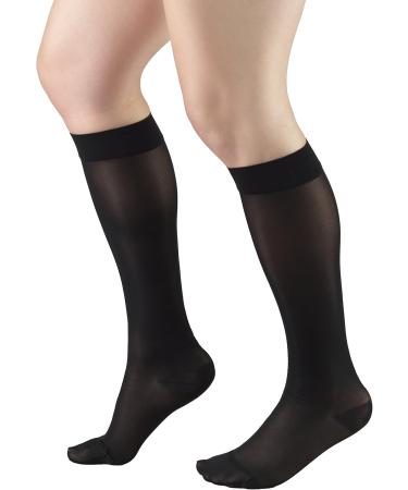 Truform Sheer Compression Stockings for Women - 15-20 mmHg Knee High 20 Denier Black Small (Pack of 2) - International Shipping Available - Buy Online on GoSupps.com