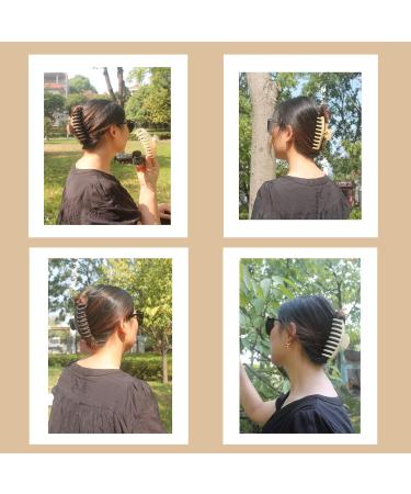 GEEROLL Large Hair Claw Clips 4.3 Inch, 8 Pack - Non-slip Hair Clips for Women with Thin, Thick, Curly Hair - Neutral Black Colors - Buy Online on GoSupps.com