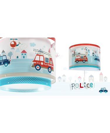 DALBER Polizeil Ceiling Light - Blue Children's Pendant Lamp for Kids' Room | 26.5 x 26.5 x 21 cm - International Shipping Available - Buy Online on GoSupps.com