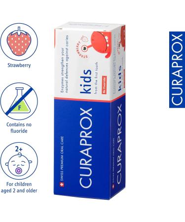 Curaprox Kids Erdbeere ohne Fluorid Zahnpasta f r Kinder von 2-6 Jahren mit mildem Geschmack von Erdbeere Fluoridfrei RDA 40 Rot 60 ml - Buy Online on GoSupps.com
