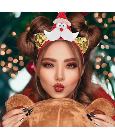 WOFASHPURET Christmas Headband Sequin Santa Claus Headband Christmas Party Costume Headbands Novelty Ear Hair Hoop Holiday Party Favor - Buy Online on GoSupps.com