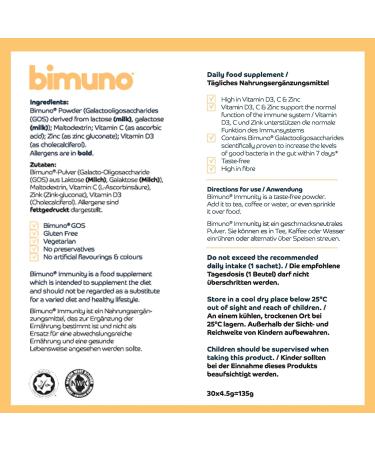Bimuno Original | Daily Gut Health Prebiotic Supplement | High Fiber Vegetarian Halal | 1 Pack for Immunity - Buy Online on GoSupps.com