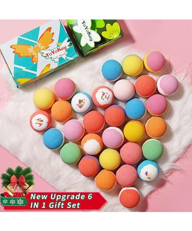 Organic Bath Bombs Gift Set - 36 with Essential Oils & Shea Butter for Skin Moisturization & Stress Relief - Perfect Mother's Day & Birthday Gifts for Women and Kids - Buy Online on GoSupps.com