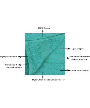 Soft Cotton Hand Towels for Bathroom - Aqua Blue (Pack of 2, 28x16 Inches) - Buy Online on GoSupps.com