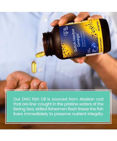 Dutch Harbor Omega | Omega 3 Fish Oil Supplement | 120 Softgels 60-Day Supply Lemon Flavor | Alaskan Cod Liver Fish Oil with DPA, DHA & EPA - Buy Online on GoSupps.com