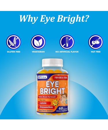 ROVita Lutein Zeaxanthin Gummies for Kids & Teens Eye Nutrient Gummies with 10mg Lutein & 2mg Zeaxanthin Vegan Non-GMO Mango Flavor 60 Gummies - Buy Online on GoSupps.com