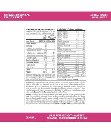 SlimFast Original Meal Replacement or Weight Loss Shake Mix Powder - 14g of Protein 23 Vitamins and Minerals Great Taste - 530g - Strawberry Supreme Flavour - Buy Online on GoSupps.com