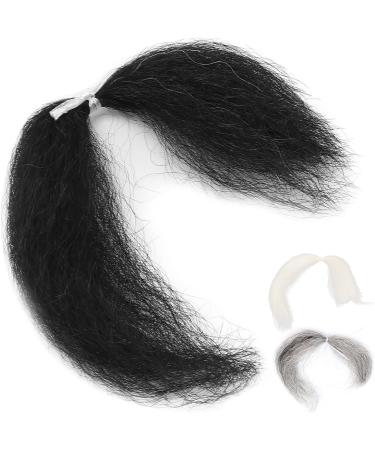 8g Reusable Fake Beard Mustache - Grey Simulation Film for Halloween Party Supplies - Buy Online on GoSupps.com