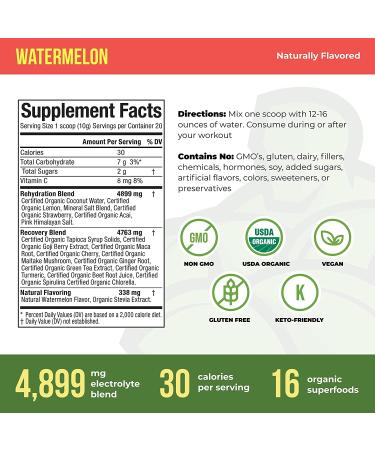 Organic Keto Electrolyte Hydrator | USDA Certified Vegan Powder for Rehydration & Recovery | 20 Servings - Buy Online on GoSupps.com