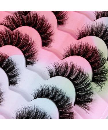 Leipple False Eyelashes 7 Pairs - Professional Reusable 8D Lashes - Natural Wispy Thick Fluffy Fake Eyelashes Faux Eyelashes (G610) - Buy Online on GoSupps.com