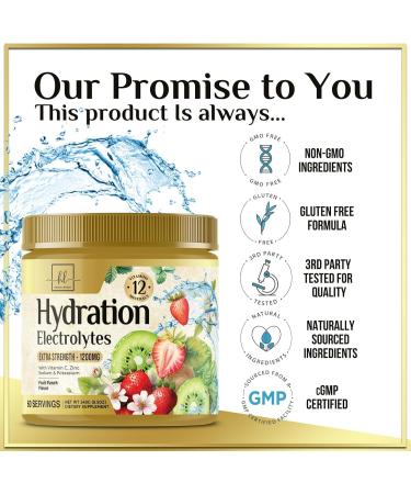 Daily Electrolyte Drink Mix | Extra Strength Hydration Powder | 6 Electrolytes & Minerals | Vegan Non-GMO Fruit Punch | 60 Servings - Buy Online on GoSupps.com