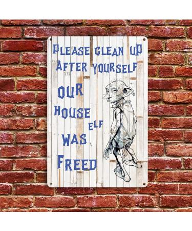 Cat Bathroom Quote Metal Tin Sign - Vintage Please Clean Up After Yourself - Funny Wall Decor for Toilet, Bathroom, WC - 8x12 Inch - Great Gift for Women, Men, Friends - Buy Online on GoSupps.com