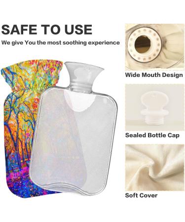 Naanle 2L Hot Water Bottle with Lid | Autumn Oil Painting | Back Pain Relief & Cold Therapy Hand/Foot Warmer - Buy Online on GoSupps.com