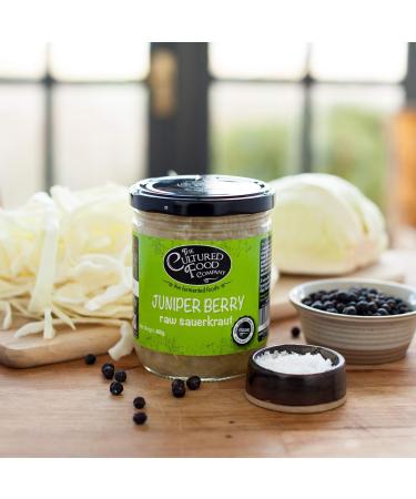 Juniper Berry with Lemon and Cracked Black Pepper Sauerkraut - Organic Raw & Unpasteurised - Traditionally Fermented - 1kg Jar - by The Cultured Food Company - Buy Online on GoSupps.com