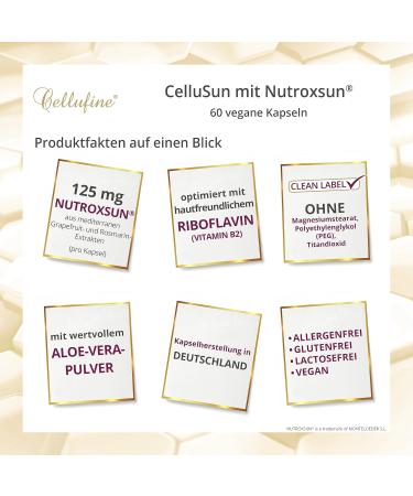 Buy Cellufine Cellusun with Nutroxsun - 60 Vegan Capsules | Skin-Friendly Allergen-Free Gluten-Free Lactose-Free Additive-Free - Buy Online on GoSupps.com
