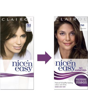 Clairol Nice'n Easy No Ammonia Hair Dye 765 Medium Brown - 1 Count - Buy Online on GoSupps.com