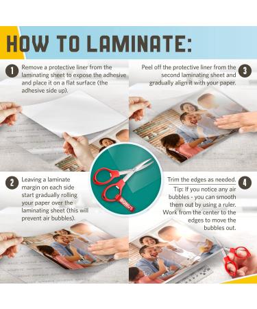 Textured Self Adhesive Laminating Sheets Smooth Satin Finish 9 x 11.5 Inches 4 Mil Thick 10 Pack for Letter Size Self Sealing Lamination Sheets 8.5 x 11 Laminating Pouches - Buy Online on GoSupps.com