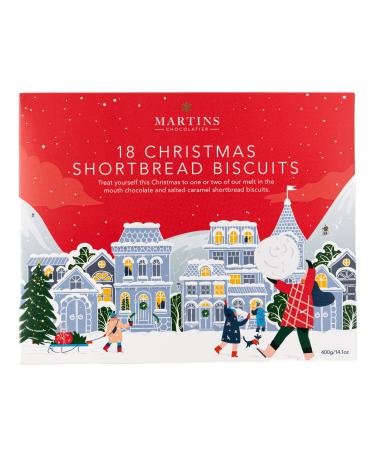 Martin's Chocolatier Traditional Shortbread Biscuit Selection Box | Plain Chocolate Chip & Salted Caramel Shortbread Gift Box (400g Box)