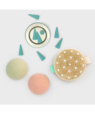 Mello Bath Accessories Deep Soak | Spa & Self Care Gifts for Women | Relaxation Essentials: Konjac Sponge Incense Cones Exfoliating Brush - Buy Online on GoSupps.com