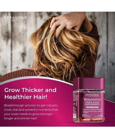 Keranique KeraViatin Hair & Scalp Health Supplement - 60 Softgels (Pack of 1) | Clinical Strength Biotin & Vitamin B - Buy Online on GoSupps.com