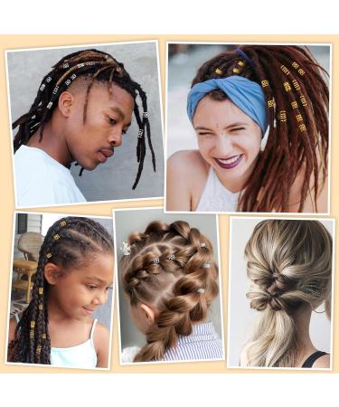 Melliex 70 Pieces Dreadlocks Jewelry - Aluminum Hair Rings for Braids Adjustable Woven Hair Accessories for Men & Women - Silver & Gold - Buy Online on GoSupps.com