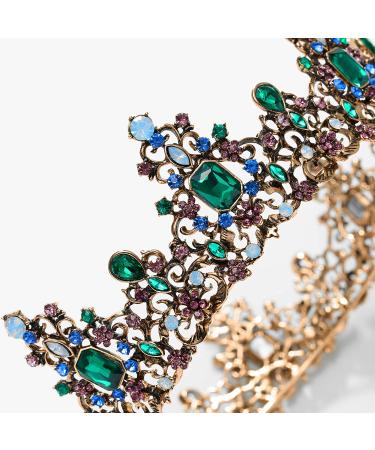 SWEETV Queen Crown for Women - Jeweled Baroque Wedding Tiara & Costume Accessory in Green - Buy Online on GoSupps.com