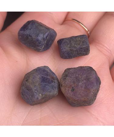 Natural Crystal Rough 4pcs Natural Corundum Raw Stones Natural Rough Gemstone Crystal Mineral Specimen Stone Collection - Buy Online on GoSupps.com
